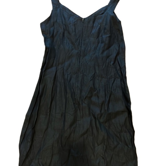 Womens Black Linen Dress with Embroidered and Beaded Details Size 12 - Picture 2 of 3